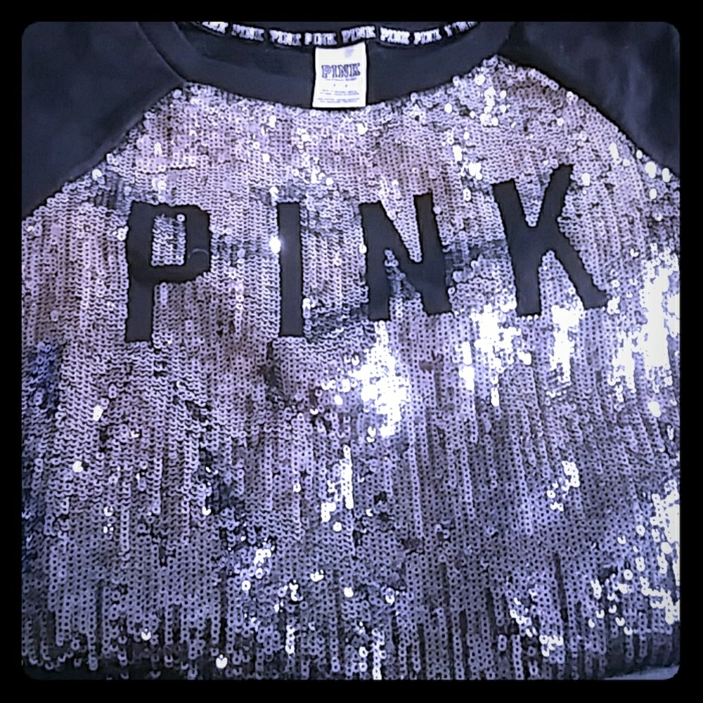 V.S.  PINK sequin sweat shirt